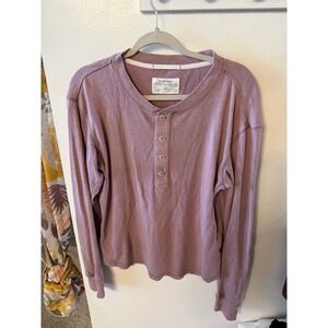 REI Co-op henley wmn hemp cotton sustainable eco granola girl mauve boxy fit LG